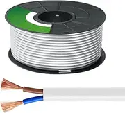 30~130FT 1mm² 2-core Pure Copper Conductor Flat Electronic Wire PVC Insulation Sheath Electrical Wire Waterproof Antifreeze Cable Flexible And Fold-resistant Office Hookup Wire(100FT(31M),Grey-1mm²-2C