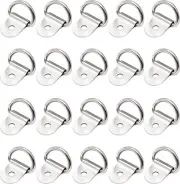 Stainless Steel D Shape Tie Down Anchors, D Rings 20 Pcs,
