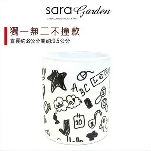 客製化 馬克杯 陶瓷杯 彩繪 愛心 咖啡杯 塗鴉插畫 Sara Garden