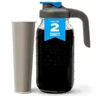 County Line Kitchen Glass Cold Brew Coffee Maker with Lid - Wide Mouth, 2 Qua...