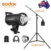 Godox SK300II Studio Flash Strobe Head + Boom Arm + Light Stand
