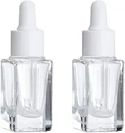 Pack of 2 10 ml Clear Glass Dropper Bottle Refillable Essential Oil Bottles Empty Pipette Bottle Lotion Sample Bottles