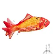 Cat Toys Flopping Fish with SilverVine and Catnip,Moving Cat Kicker,Floppy Wiggle Fish,Interactive Motion Kitten Exercise Toys,Mice Animal Toys 10.5In (Red Koi)