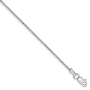 1.2mm, 14k White Gold, Solid Parisian Wheat Chain Bracelet, 6 Inch