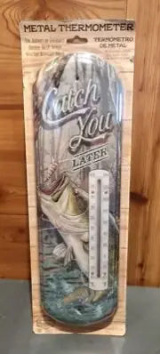 1 COUNTRY SIDE PRODUCTS "CATCH YOU LATER" NOSTALGIC TIN IN/OUT DOOR THERMOMETER