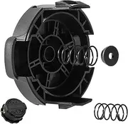 DWO1DT995 Weed Trimmer Head Cap Replacement for Dewalt String Trimmer Head with Weedeater Spring and Cap ‎Parts, String Trimmer Cap Cover for Dewalt DCST922P1 DCST922B DCST972X1, Black
