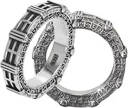 [Generic] Silver Stargate Ring ~ 925 Sterling Silver round thick ring for men women ✬✬✬By Fantasy World✬✬✬