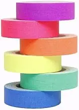 Neon Gaffer Cloth Tape 6 Rolls Fluorescent Cloth Tape UV Blacklight Glow in Dark Tape Decorative Supplies for Black Light Party and Halloween - 15mm x 5m, 6 Colors