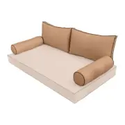 |COVER ONLY| STYLE 2 Crib Bolster Pillow Daybed Porch Swing Contrast Trim AD104