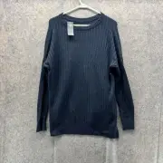 Abercrombie & Fitch Sweater Women Medium Wool Blue Navy Pullover Crewneck New