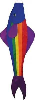 Rainbow Fishy Trout 48 Inch Windsock - Fun Fish Hanging Decoration - Fade Resist