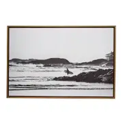 Framed 60x90cm Canvas/Resin Lone Surfer Hanging Wall Art Home Decorative Display