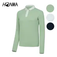 在飛比找momo購物網優惠-【HONMA 本間高爾夫】女款長袖保暖POLO衫 日本高爾夫