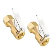 Heavy Duty Brass Air Chuck Open Flow Straight Tire Chuck with Lock-on Clip