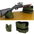 Shooting Hunting Range Sand Bag Rifle Gun Bench Rest Stand Front & Rear Green