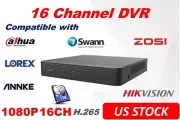 1080P 16CH DVR Hikvision UniView Dahua Compatible Analog Camera H.265 W/1TB HDD