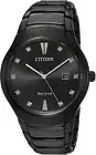 Citizen Eco-Drive Paradigm AW1555-56G 10 Diamonds Black Date Dial Mens Watch