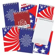 Mini Patriotic Notepads, Pack of 12, Small Red, White, and Blue Notebooks