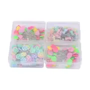 300 Pieces Flat Head Straight Pins with Box,Flat Button Pins with Flower/Butt...