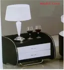 2 X PU Leather Bedside Tables With Drawer black & white