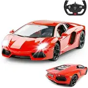 RASTAR RC Lamborghini Toy Car, 1:14 Lamborghini Aventador LP700-4 Remote Control Car, Working Lights - Orange