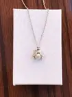925 Sterling Silver Cz Pearl Bumble Bee Pendant Necklace 11mm(0.43") 17.75"