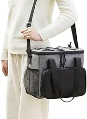 Insulated Cooler Bag - Lunch Box with Dividers - Perfect for Grocery Stores, Camping and Picnics