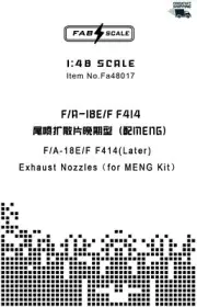 FAB FA48017 1/48 F/A-18E/F F414(Later)Engine Exhaust Nozzles For MENG KIT