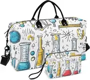 [ZRYSMY] Science Bottle Star Duffel Bag for Traveling, Travel Bag Gym Bag, with Multiple Interior Pockets Shoulder Weekender Bag for Women Men with Toiletry Bag 20.5L x 1.9W x 13.8H, Multi-Colored, one
