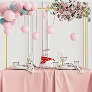 Fomcet 13"-42'' Tall Adjustable Over The Table Rod Stand with Clamps 28"-98" Length Gold Metal Table Arch for Wedding Birthday Party Anniversary Christmas Decoration Supplies