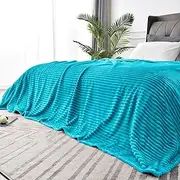 BEDELITE Fleece Blanket King Size – 3D Ribbed Jacquard Soft and Warm Decorative Fuzzy Blankets – Cozy, Fluffy, Plush Lightweight Throw Blankets for Couch, Bed, Sofa(Blue, 108x90 inches)