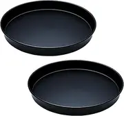 [Amolliar] 10" 2 Pack Lazy Susan, Non-Skid Rotating Metal Turntable Organizer for Cabinet, Kitchen, Fridge, Pantry Storage, Vanity, Bathroom, Spice Rack for Condiment Organizer, Farmhouse Decor, Black