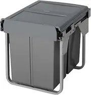 Domestique 40L Twin Slide Out Concealed Waste Bin - for a 450mm Cabinet - Bottom Mounted - Includes Optional Door Bracket