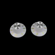 Set of Top Hat Bell Style Guitar Knobs (1 Tone & 1 Volume) Foil-top, White