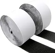 ZCOINS 2in x 16.4ft Self-Adhesive Hook and Loop Strips Tape Roll Heavy Double Sided Sticky Duty Strips Industrial Strength Sticky Fastener Interlocking Fastener (Black)