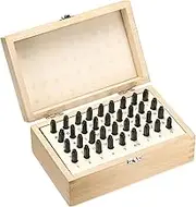 uxcell 36pcs 40Cr Alloy Steel Stamps Set 1/8" (3mm) A-Z / 0-8 / "&" Symbol Number Letter Punch Press Tool Steel Reverse Punch Stamp with Wood Case for Plastic Wood Leather