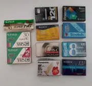 NOS (10) Hi 8 8MM Video Cassette Blank Media Tapes Sony Panasonic Scotch