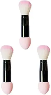 ERINGOGO 3pcs Double-sided Blush Brush Portable Cosmetics Makeup Brushes for Effortless Blending and Buffing for Daily Use and Travel and Lightweight Design