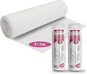 Iron-On Prevent Scratchy or Itchy Stitch Backing Stabilizers 8'' x 9yds, Cut Away Soft Touch Backing for Sensitive Skin, Babies, and Embroidery Garments - 2 Pack