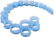 [Oyaface] 10 Pairs Ear Tunnels Stretching kit Hard Silicone Double Flare Hollow Ear Gauges Expander Colorful Flesh Stretcher Piercing Body Jewelry 2G-1"