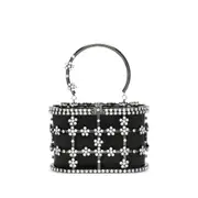 [Rosantica] Rosantica Mini Holli Crystal-embellished Top-handle Tote Bag ONE SIZE BLACK
