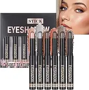 Byeaon Cream Eyeshadow Stick, Cream Eyeshadow Stick Set | Matte Shimmer Brightener Smudge-Resistant Makeup Set Pens for Women Birthday Dating Party Wedding