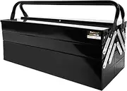 [FITHOIST] Metal Cantilever Tool Box, 3-Tier 5 Tray Fold Out Steel Tool Box with Handle, 22 inch Stack-able Portable Tool Storage Box Organizers Tool Chest for Household Factory Warehouse Repair Shop