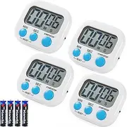 (4 Piece) Digital Kitchen Timer, with Magnetic and Stand,Strong Alarm,Suitable for Kitchen, Work, Study, Fitness and Sports