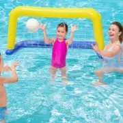 Floating Water Polo Inflatable Goal and Ball H2O GO! Sports Float pool 57" x 33"