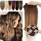 CLEARANCEi Real 100% Human Remy Hair Clip In Skin Weft Hair Extensions Balayage#
