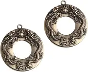 [Operitacx] Small Copperware Dragon Jewelry Necklace Animal Charm Retro Money Coin Charm Hanging Decor Earring Dangle Charm Bead New Year Coin Pendant Gemstone DIY Br Brass
