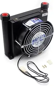 AJ0510T-CA Hydraulic Air Cooler Flow Small Radiator Oil Cooling Heat Exchanger Radiator Oil Cooler 3Mpa 10L/MIN PT1/2 Connector (DC 24V)