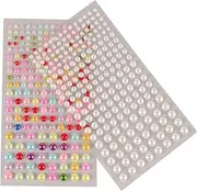 LIFKOME 2Sheets Self Adhesive Pearl Stickers for Face Body Decor Faux Pearl Gems for Makeup Nail Art Crafting and DIY Projects Strong Adhesive Safe Material