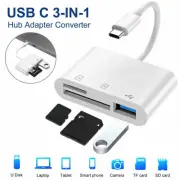 USB Type C 3 in 1 Hub Converter Type-C Adapter SD Card Reader For MacBook Pro